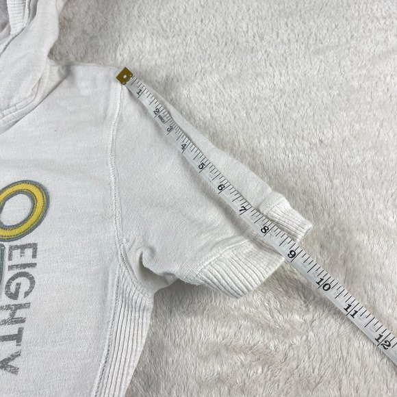 Aeropostale‎ Y2K Short Sleeve Hoodie Sweatshirt Womens Sz M White Half Zip Vtg - Picture 9 of 13